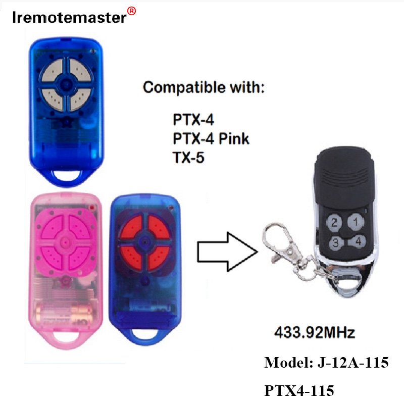 Bakeng sa PTX4 433.92 MHz Gate Garage Door Remote Control Rolling Code